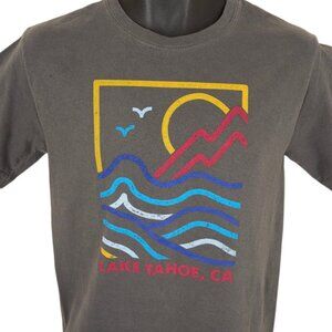 Lake Tahoe T Shirt Mens Size Small Gray California Travel Destination Tee